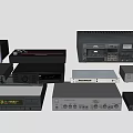 Headphone Audio Equipment Collection With Amplifiers Tuners Players And Receivers
