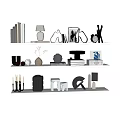 Inflatable Model Decorative Display On Modern White Shelf With Minimalist Items 3d model