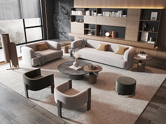 Modern Sofa Coffee Table Combination Modern Living Room Combination Sofa Chandelier Advanced Living Room Leisure Chair Floor Lamp Tea 3d model