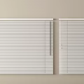 White Window Blinds For Home Interior With Double Panel Design On Beige Wall 3d model