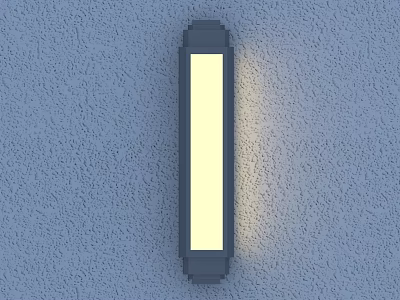 Modern Rectangular Wall Lamp With Soft Light On Textured Indoor Wall 3d model