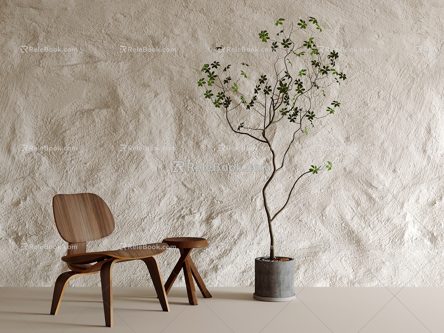 Plant potted plant decoration green plant green plant decoration leisure chair 3d model