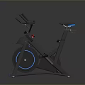 Modern Exercise Bike With Blue Accents Sturdy Frame And Comfortable Seat