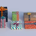 Assorted Colorful Gift Boxes With Diverse Wrapping Papers Different Patterns And Decorative Bows