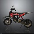 Red and Black Off Road Dirt Bike With Rugged Tires And Sporty Design