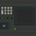 Green Portable Electronic Device With LCD Display Screen Numeric Keypad And Control Knobs