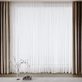 Elegant Modern Curtains With Sheer White Panels And Brown Side Drapes For Indoor Window Decoration