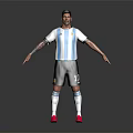 Argentine Football Player Wearing Blue White Striped Jersey Black Shorts And Pink Cleats