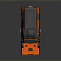 Six Wheel Orange Military Vehicle With Roof Rack Headlights And Rugged Design