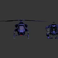 Detailed Futuristic Helicopter With Mechanical Design And Sci Fi Vehicle Model