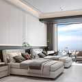 Hotel Guest Room Featuring Twin Gray Beds White Walls Nightstands Desk And Chair