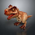 Cartoon Dinosaur Character With Brown Skin Spiked Back And Sharp Teeth 3d model