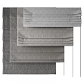 Gray Curtains With Stacked Fabric Layers And Soft Texture For Home Decor 3d model
