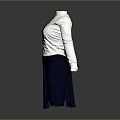 Navy Blue Dress White Collar Brown Belt And White Long Sleeve Shirt Navy Pants
