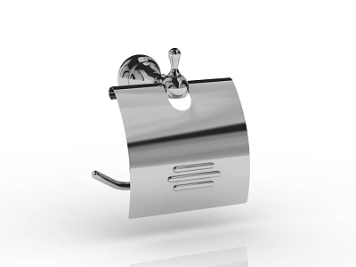 Sleek Modern Chrome Bathroom Toilet Paper Holder Wall Mounted Accessory 3d model