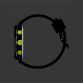 Modern Black Strap Watch With Yellow Accents And Sporty Dial Design