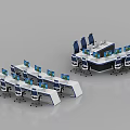 Monitoring Room Interior Design With Curved Control Consoles Ergonomic Chairs And Monitor Screens
