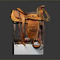 Genuine Leather Saddle as Daily Living Essential with Brown Finish Straps and White Base