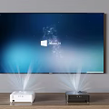 Projection Monitoring System With Two Projectors And Wall Mounted Large Screen