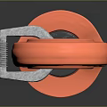 Red Lifting Eye Bolt Industrial Heavy Duty Machinery Part With Threaded Shank