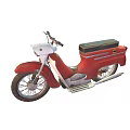 Red Retro Style Motorcycle With Classic Body And Seat Design