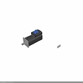 Industrial Stepper Motor With Black Housing Silver Shaft And Blue Connectors