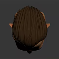 3D Man Head Model with Short Brown Hair Serious Facial Expression Digital Rendering