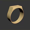 Elegant Gold Men's Ring With Intricate Engraved Patterns And Polished Surface 3d model