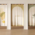 Decorative Curtains with Plant Flower Patterns and Various Designs for Home Decor 3d model