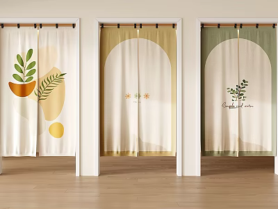 Decorative Curtains with Plant Flower Patterns and Various Designs for Home Decor 3d model