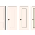 Modern Hinged Doors With Various Panel Designs And Metal Handles For Interior 3d model