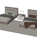 Single bedside table 3d model