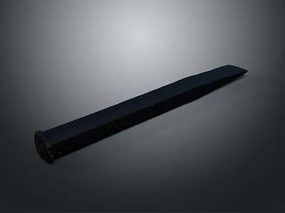 Long Black Modern Abstract Sculpture Carving With Smooth Surface Design 3d model