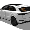 White Luxury SUV With Black Roof Brown Seats And Black Wheels