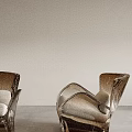 Modern Transparent Frame Leisure Chairs with Light Colored Cushions and Elegant Minimalist Style