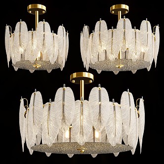 chandelier with feathers 3d model