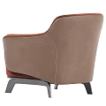Modern Terracotta Velvet Armchair With Plush Seat Curved Armrests And Metal Legs