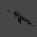 Modern Tactical Rifle With Black Brown Finish Optical Sight Tactical Rail Grip And Barrel