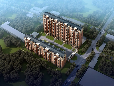 Residential Building in Chinese Residential District 3d model