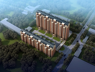 Residential Building in Chinese Residential District 3d model