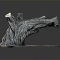 Wooden Stone Sculpture With Natural Tree Root Texture And Solid Base