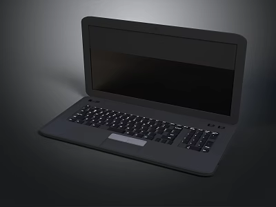 Black Laptop With Sleek Design Keyboard And Black Screen Electronic Device 3d model