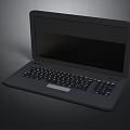 Black Laptop With Sleek Design Keyboard And Black Screen Electronic Device