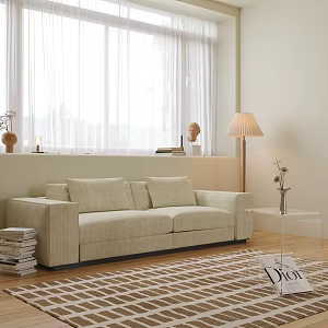 Modern double sofa coffee table combination 3d model