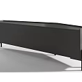 Modern Dark Wood TV Stand With Chevron Pattern And Black Metal Legs