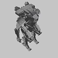 Yellow Mechanical Armored Robot Design With Number 03 And Detailed Joints