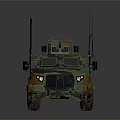 Military Armored Vehicle with Camouflage Paint Antennas Open Top Cockpit and Detailed Exterior Design