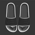 Open Toe Black Slippers With White Trim For Comfortable Casual Wear