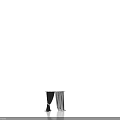 Soft Gray Textured Curtains Tied Back On Black Curtain Rod