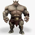 Muscular Mythical Creature With Strong Body Decorative Belt And Shorts
